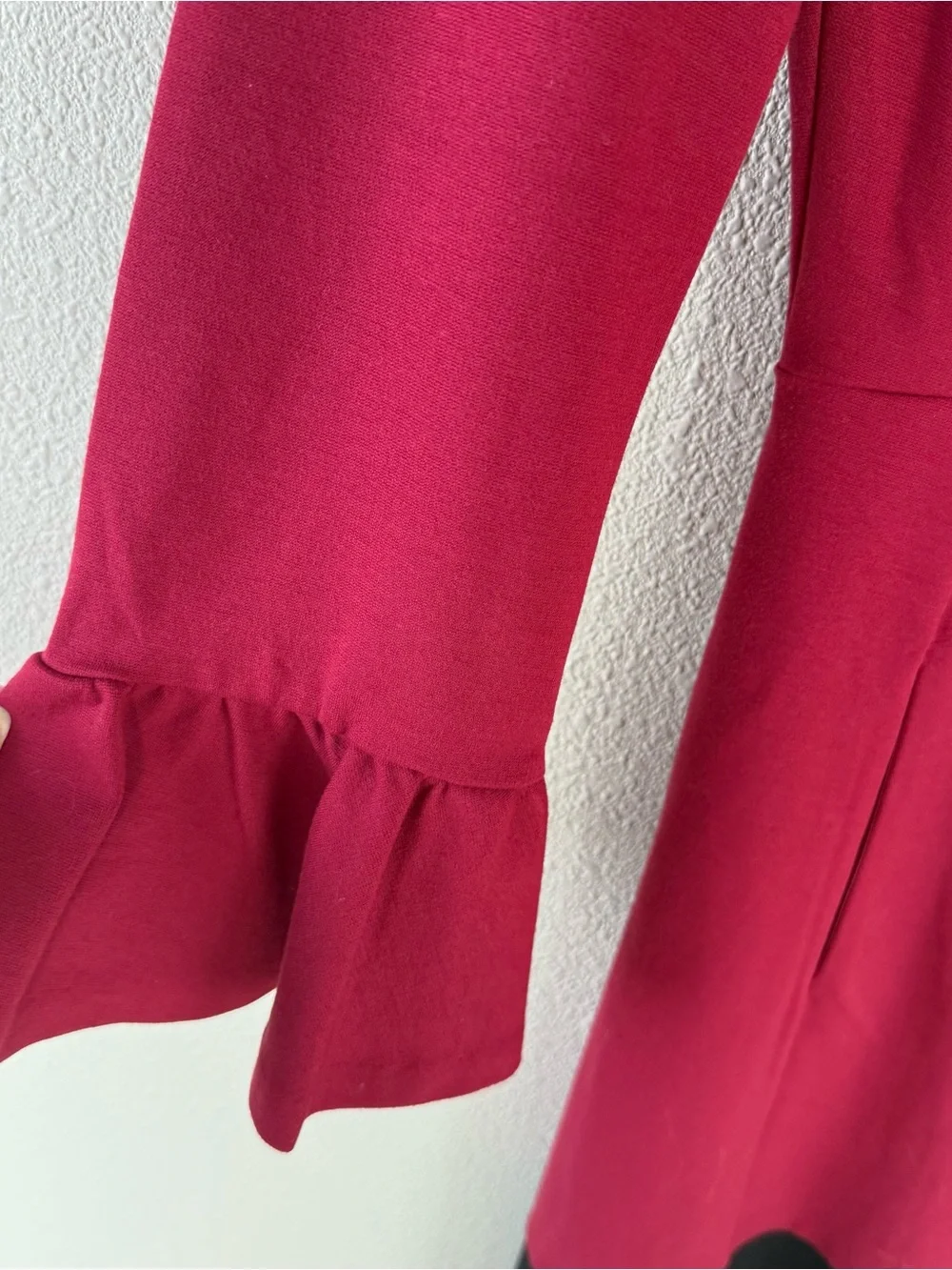 Kate Spade Colorblock Bell Sleeve Ponte Dress Cranberry Cocktail Women’s Size XS